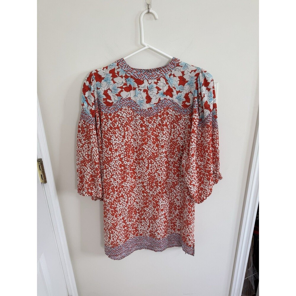 Diane Freis 80s Georgette Shift Dress Mixed Floral Print Shoulder Pads Boho Chic